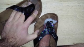 Fuck cum birkenstock flip flops... heavy load