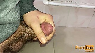 hairy horny turkish dick masturbation in the shower with close up camera