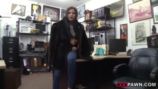 Cute girl fucks a big cock pawnshop guy to get money she needs