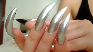 Long Sharp Silver nails!