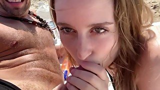 I Met This Hot Blonde At The Beach And She Sucked The Cum Out Of My Cock