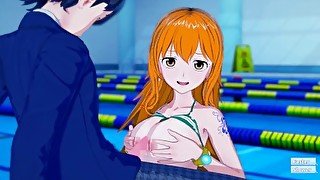 3D Hentaigame - Nami fucked hard and cums underwater