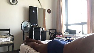 My wife's home bdsm fantasy  caning my booty