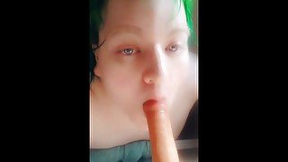 Trans Girl Gives Sloppy BJ In Shower Takes Load In Mouth