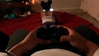 (4K FULL FACE POV) Adhara Sucks & Fucks Your Cock While You Play Games!