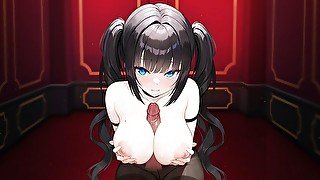 Cute Anime Girl Susks Big Cock and doing Paizuri ( POV Hentai)  YahtzeeGirl