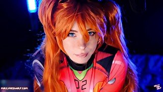 Sloppy Blowjob And Pussy Creampie. Evangelion Asuka Langley - Molly Redwolf