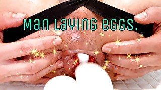 【リクエスト】リアル卵を産卵した結果。Eggs are put in and out of the prolapsed anus.