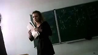 Teacher legs and upskirt in class room