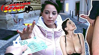 GERMAN SCOUT - HUGE NATURAL TITS TEEN FUCK AT REAL PICKUP STREET CASTING