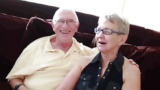 Granny husband invite a junior stud to fuck her