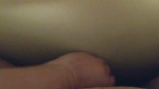 Me riding and cumming on new dildo attached to wall