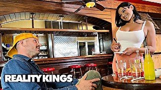 REALITY KINGS - Mona Azar The Waitress Serves Not Only The Food On The Menu But Also Herself