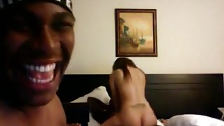 black dude looking at his friend fucking a girl