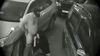 CRT cam caught a really horn-mad amateur couple fucking on parking lot