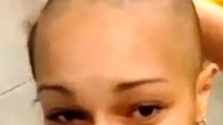 girl friend shaves her had all the way bald