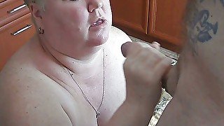 Cum on my stepmom's body and in her mouth after masturbating my penis