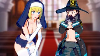 Anime Nun Iris Fucked by Futanari Maki Oze