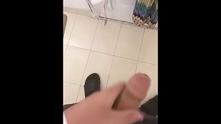 Solo Teen Beats his dick in the bathroom