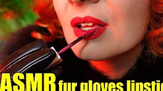 Lipstick fetish video - lady in fur close ups