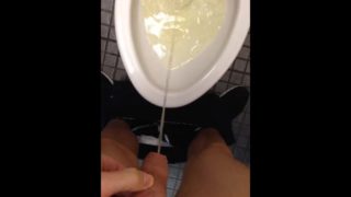 Taking a nice long uncut piss