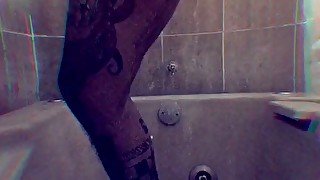 In the shower dildo