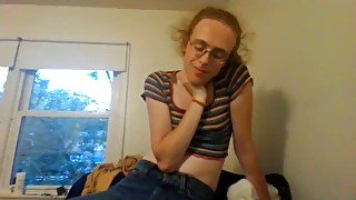 Trans Woman Plays with herself Under Trance