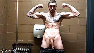 Jake Hart's JO session in a public restroom