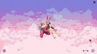 Furry game Cloud Meadow Guy in pink bunny costume  Strapon from the main character