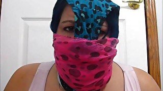 Lost bet: Gagged with her girlfriend's stinky panties!