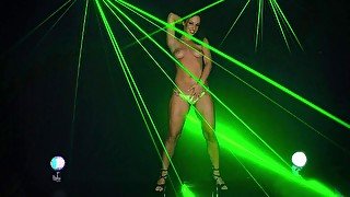 Jada Stevens solo posing with great laser show