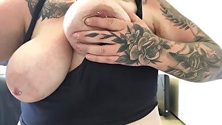 BBW Milf Big tits pierced nipples- Watch them bounce