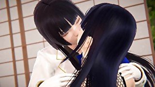 Futa - Ikaruga (Senran Kagura) x Hinata (Naruto) - 3D Porn