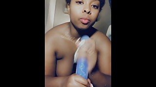 Jadeenasty Sucking 10 inch dildo