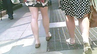 Couple of Chunny Chicks Get Their Skirts Blown