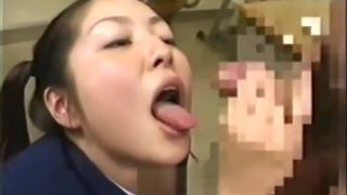 Attractive oriental hussy taking a cum shower