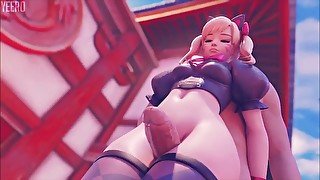 D.Va Giving A Lucky Guy A Warm Thigh Job