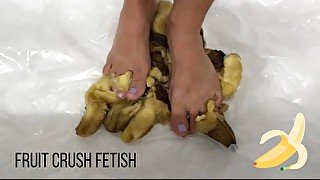 Fruit Crush Fetish Smashing Bananas with my Feet Soles and Toes