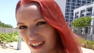 A passionate POV blowjob by a desirable redhead