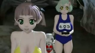 Sexy 3d hentai with nice tits hot fight with monster