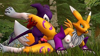 Renamon And Impmon - Side