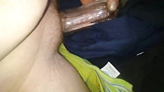 Fucking my clear flesh light and cum inside