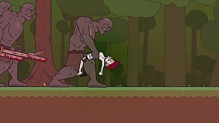 Pixel Baddy gets bred and mind broke by huge orc cock