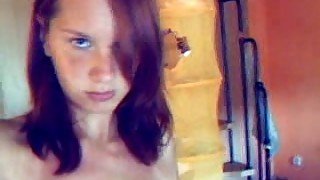 Redhead teen suburb girl teases me with her curves on camera