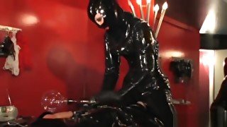 latex femdom cum