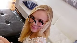 Alex Grey is a cute chick with glasses who loves to fuck hard