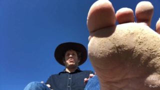 Outdoors Cowboy Dirty Gay Foot Worship & JOI