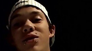 Pierced twink Riley Wiggins hot solo masturbation wanking