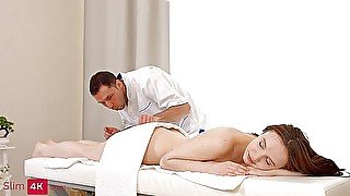 Slender Girl With Big Tits Fucked During Massage Session - Polly Yangs