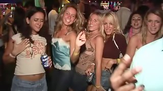 Sexy party girls get drunk and flash their tits while dancing